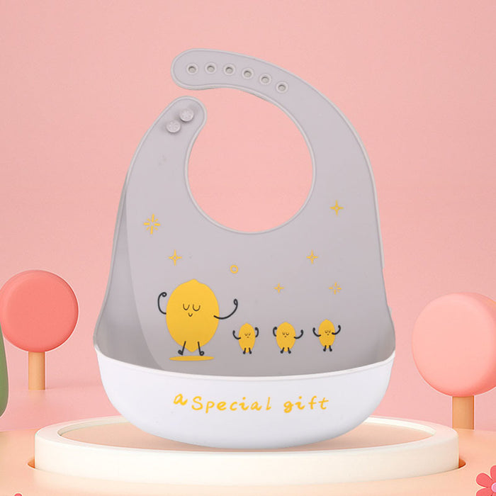 Silicona al por mayor Babero Baby Rice Pocket impermeable Grado MOQ≥2 JDC-CC-Beixin001