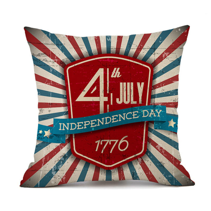 Wholesale 4th of July Independence Day Linen Pillowcase MOQ≥2 JDC-PW-OuH003