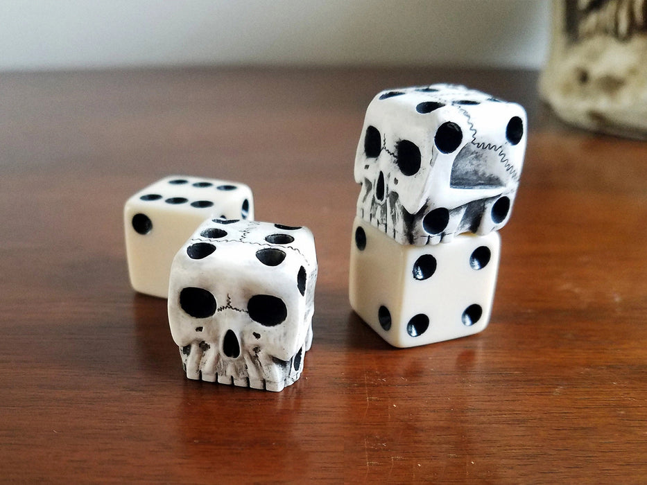 Wholesale Ornament Halloween White Skull Dice Toys MOQ≥2 JDC-OS-HongYu002