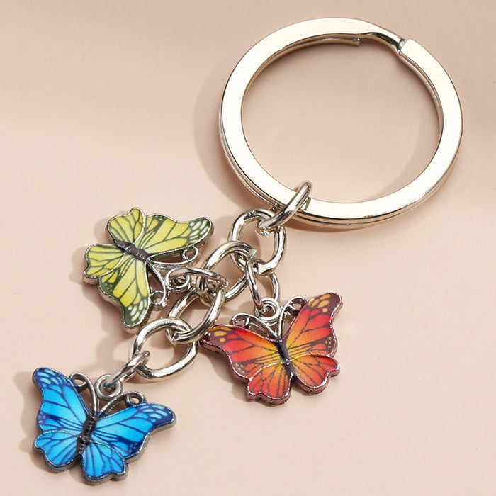 Wholesale Color Butterfly Metal Keychain MOQ≥2 JDC-KC-XiangH006