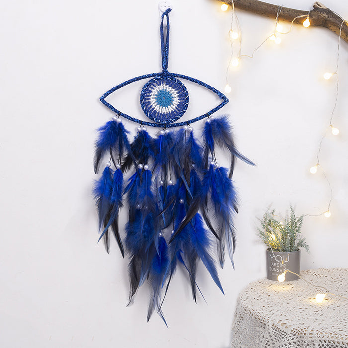 Jewelry WholesaleWholesale Demon's Eye Dreamcatcher Feather Hook Flower MOQ≥2 JDC-DC-MGu019 Dreamcatcher 梦罟 %variant_option1% %variant_option2% %variant_option3%  Factory Price JoyasDeChina Joyas De China