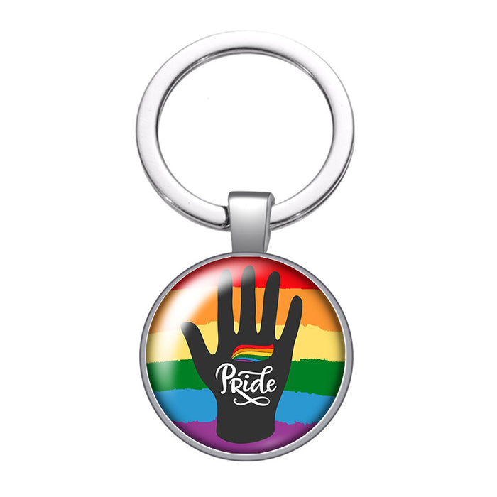 Wholesale LGBT Pride Day Alloy Time Stone Keychain JDC-KC-CMX002