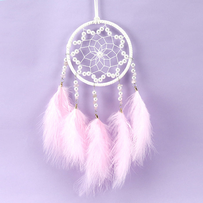 Wholesale Dream Catcher Feather Romantic White Dream Catcher With LED Light JDC-DC-JY014