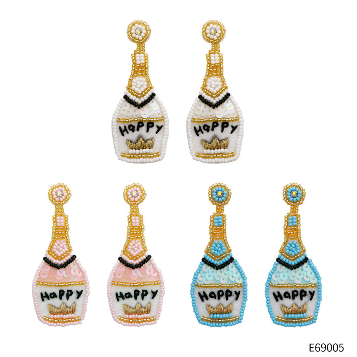 Wholesale Earrings Rice Beads Champagne Bottles MOQ≥2 JDC-ES-PREMJM009