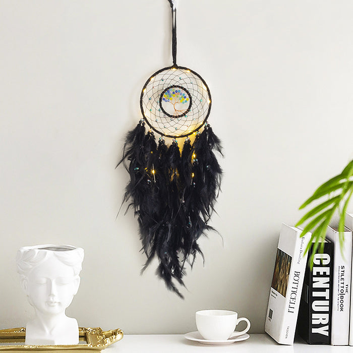 Wholesale Dreamcatcher Tree of Life Double Ring Home Decor Feather Charm JDC-DC-MYu002