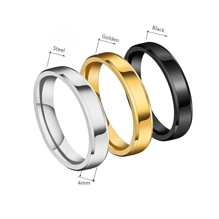 Wholesale Glossy Stainless Steel Ring Tricolor Double Beveled Edge Titanium Steel JDC-RS-XinG001