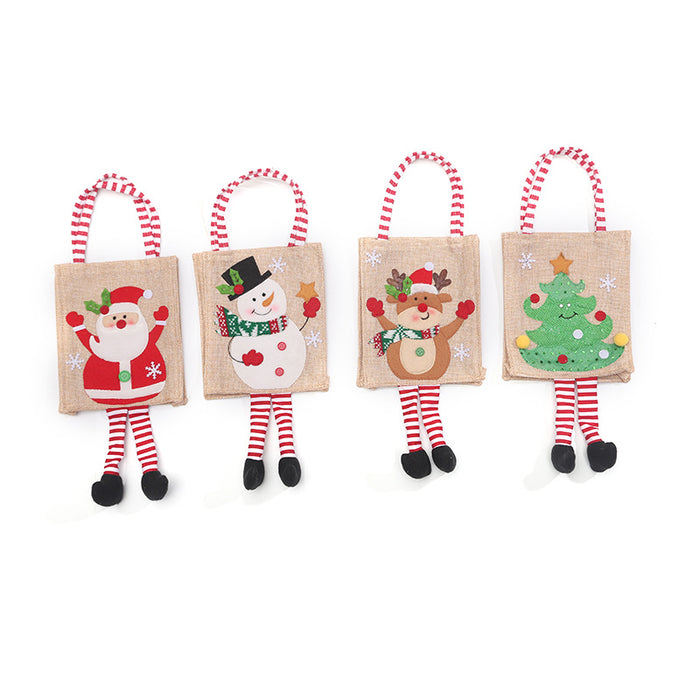 Wholesale Gift Bag Linen Christmas Handy Candy Bag With Feet MOQ≥2 JDC-GB-MinG006