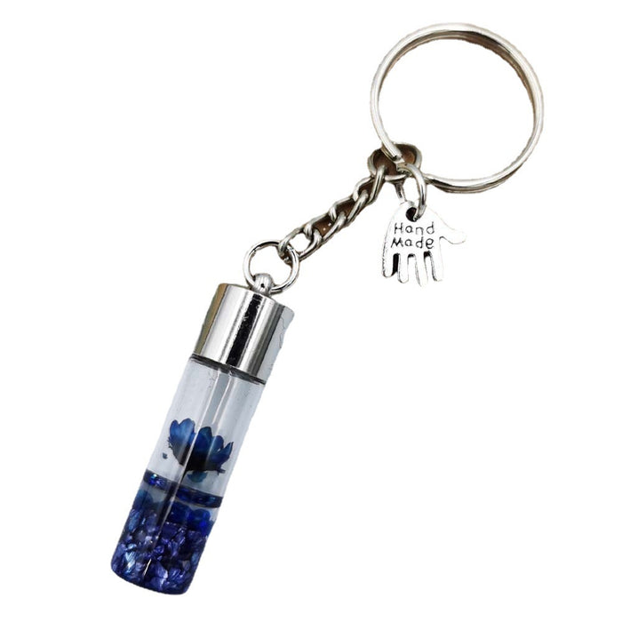 Jewelry WholesaleWholesale dried flower glass bottle pendant keychain MOQ≥2 JDC-KC-QiShi015 Keychains 奇释 %variant_option1% %variant_option2% %variant_option3%  Factory Price JoyasDeChina Joyas De China