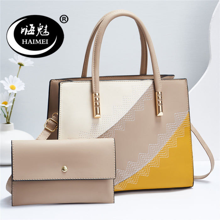 Wholesale Shoulder Bag PU Stitching Contrast Color Handbag Diagonal JDC-SD-haim012