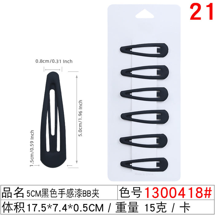 Wholesale simple temperament black feel paint clip bangs broken hair clip JDC-HC-Liuyi004