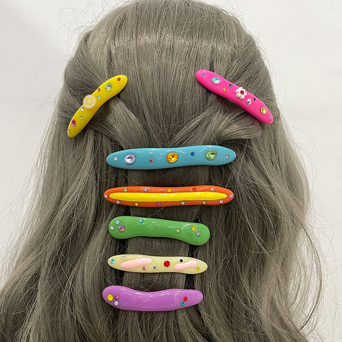 Wholesale Candy Color Resin Diamond Enamel Hair Clip JDC-HC-Kenjie001