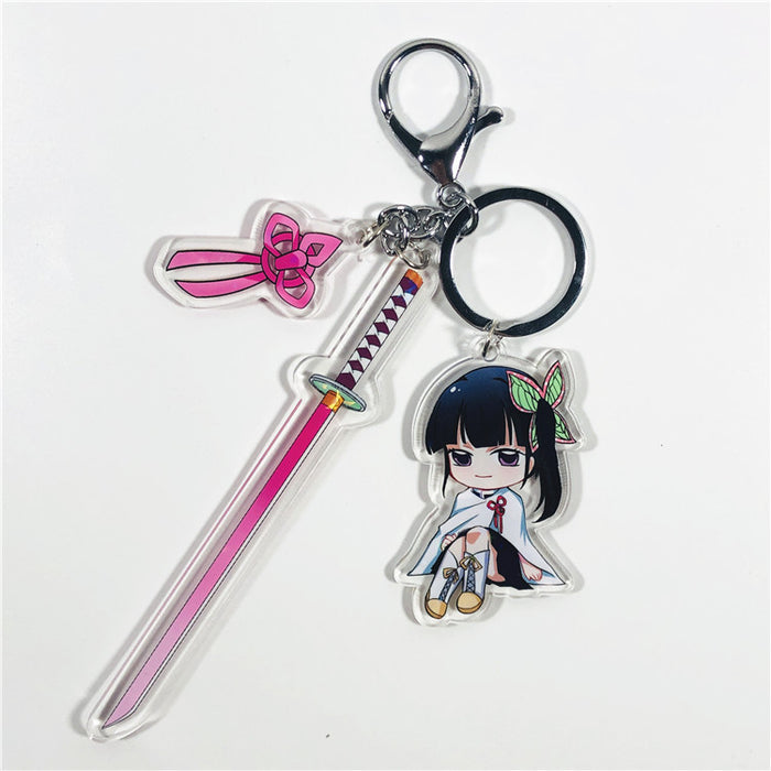 Wholesale Acrylic Double Sided Pendant Keychain Cute Key Ring (M) JDC-KC-TMMY004