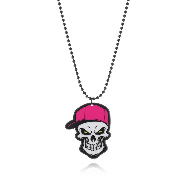 Wholesale Plastic Resin Skull Plate Necklace MOQ≥6 JDC-NE-SNi001