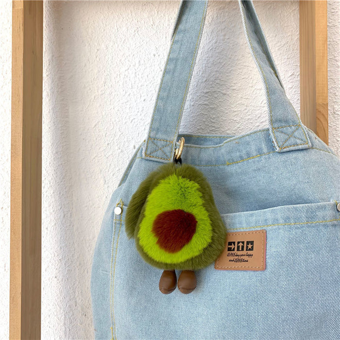 Wholesale Rex Rabbit Fur Cute Avocado Fur Pendant Keychain  JDC-KC-XYu002