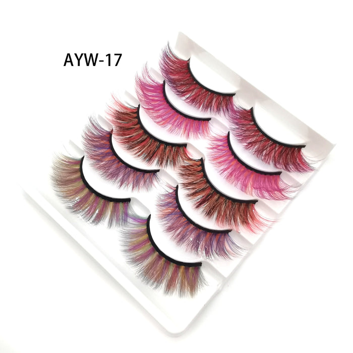 Jewelry WholesaleWholesale Color Messy False Eyelashes 5 Pairs Pack JDC-EY-LDian002 eyelashes 靓点 %variant_option1% %variant_option2% %variant_option3%  Factory Price JoyasDeChina Joyas De China