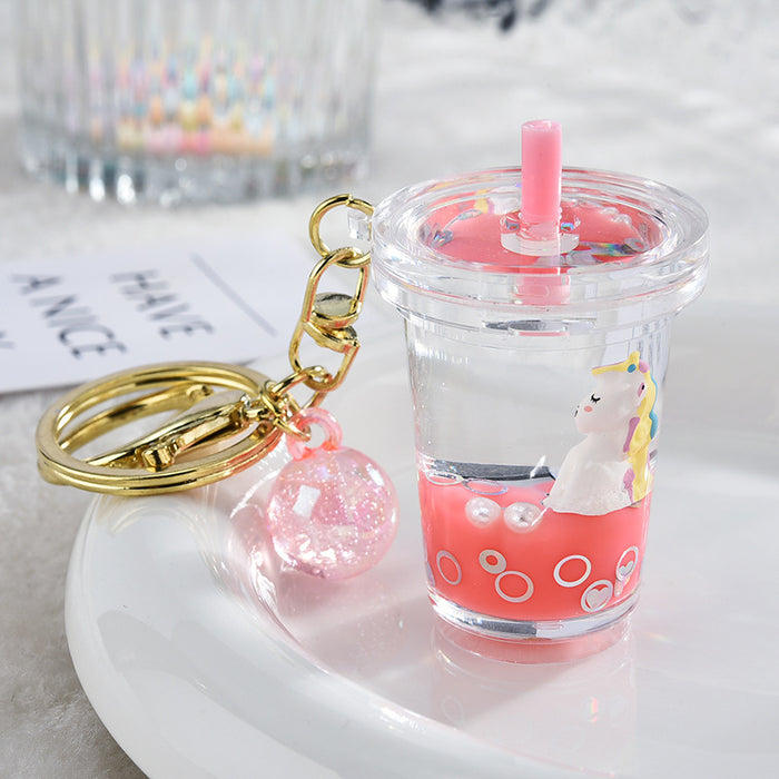 Wholesale Keychain Acrylic Cute Cartoon Quicksand Bottle MOQ≥2 JDC-KC-XLu012