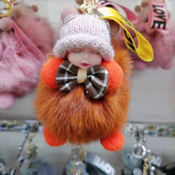 Wholesale Hairball Sleeping Doll Plush Keychain MOQ≥2 JDC-KC-HGuan001