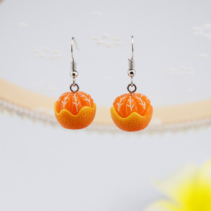 Wholesale earrings plastic simulation peeled oranges MOQ≥2 JDC-ES-niqing008