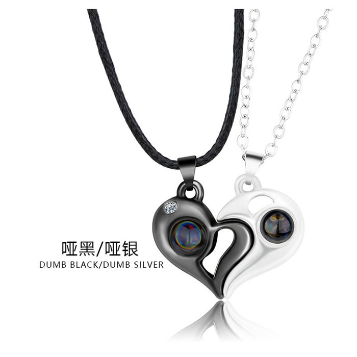 Jewelry WholesaleWholesale Magnetic 100 Languages I Love You Projection Alloy Necklace JDC-NE-YinH016 Necklaces 颖皓 %variant_option1% %variant_option2% %variant_option3%  Factory Price JoyasDeChina Joyas De China