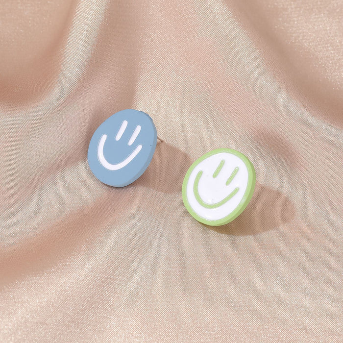 Jewelry WholesaleWholesale Round Asymmetric Smiley Resin Earrings JDC-ES-D204 Earrings 晴雯 %variant_option1% %variant_option2% %variant_option3%  Factory Price JoyasDeChina Joyas De China