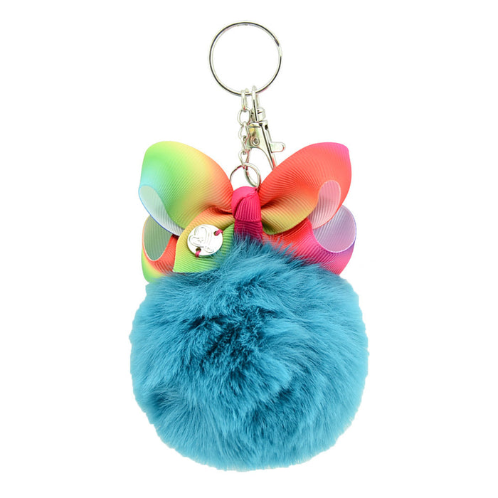 Wholesale big hair ball keychain pendant warped flower hair rope cute plush JDC-KC-GSMR001