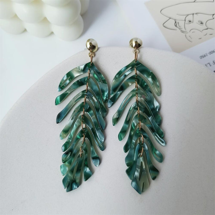 Jewelry WholesaleWholesale acrylic pearl leaf earrings JDC-ES-FX005 Earrings 繁瑆 %variant_option1% %variant_option2% %variant_option3%  Factory Price JoyasDeChina Joyas De China