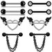 Jewelry WholesaleWholesale Stainless Steel Rhinestone Ball Straight Puncture Nipple Ring JDC-ES-Duol002 Piercings 朵莱 %variant_option1% %variant_option2% %variant_option3%  Factory Price JoyasDeChina Joyas De China