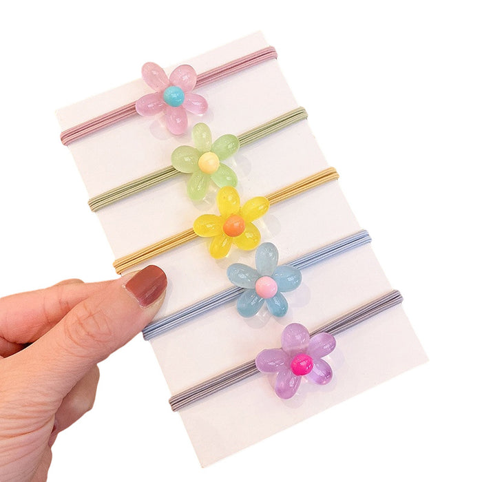 Wholesale luminous flower head rope hair ring small accessories hair accessories hair rope MOQ ≥2 JDC-HS-HuiDi008