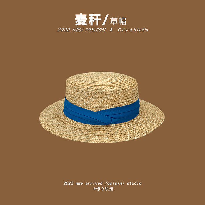 Wholesale Pearl Flower Lace Big Brim Straw Hat MOQ≥2 JDC-FH-LXi001