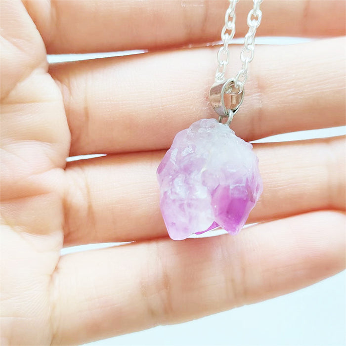 Wholesale Pendant Natural Stone Amethyst MOQ≥2 JDC-PT-YingHai001