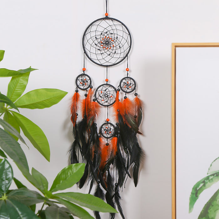 Jewelry WholesaleWholesale Feather Iron Ring Five Ring Dreamcatcher JDC-DC-LZ052 Dreamcatcher 联缀 %variant_option1% %variant_option2% %variant_option3%  Factory Price JoyasDeChina Joyas De China