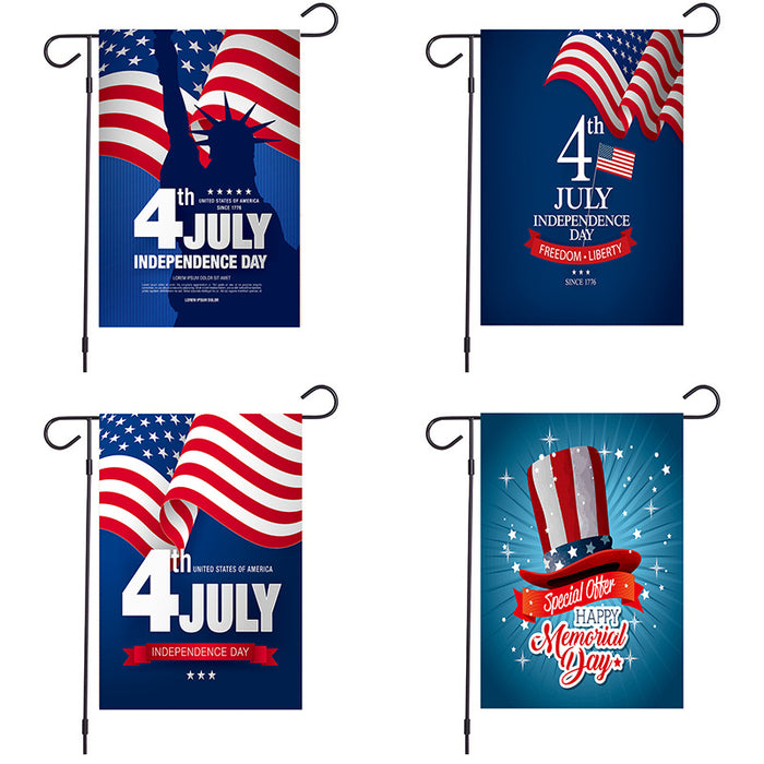 Wholesale 4th of July Independence Day Linen Garden Flag Double Sided Printing Garden Flag MOQ≥2 JDC-DC-YaoYue002