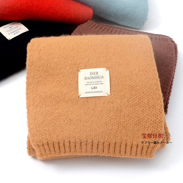 Wholesale Scarf Acrylic Cotton Winter Thickening Warm Knit Solid Color JDC-SF-hengc008