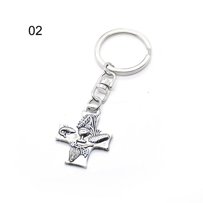 Wholesale Metal Angel Cross Keychain JDC-KC-BYou004