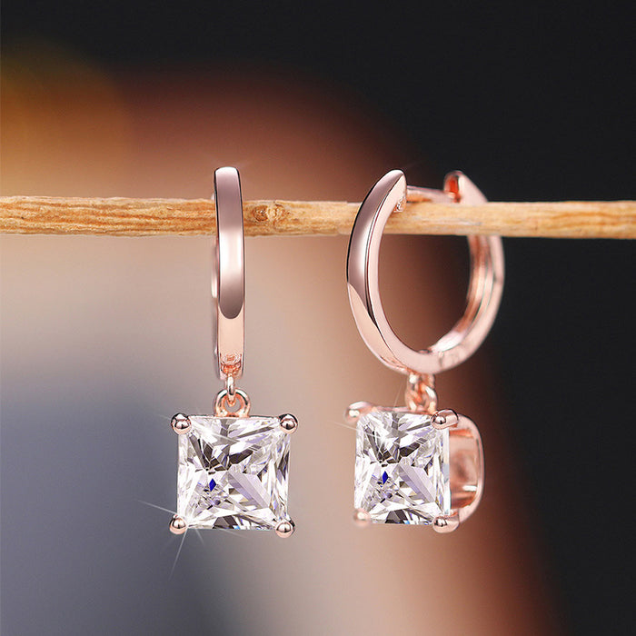 Wholesale Zircon Heart Shaped Copper Earrings MOQ≥2 JDC-ES-Caos026