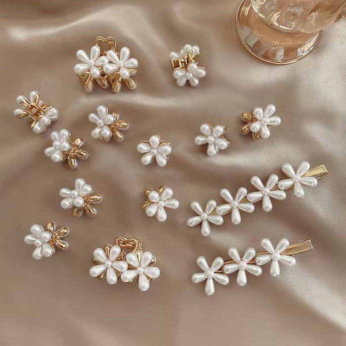 Wholesale Hair Clips Metal Pearl Flower Clips MOQ≥2 JDC-HC-ChuX001