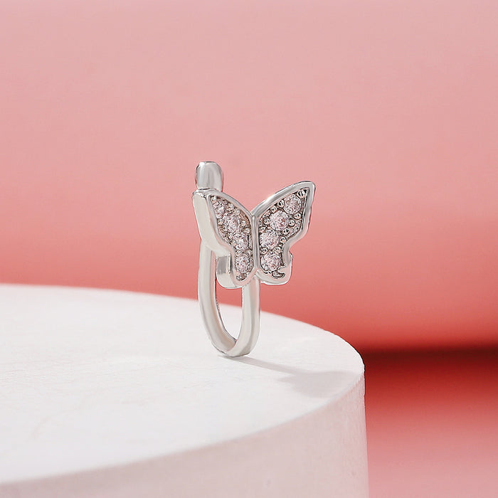 Jewelry WholesaleWholesale Butterfly Non-Perforated Copper Single Nose Clip JDC-NS-D007 Piercings 晴雯 %variant_option1% %variant_option2% %variant_option3%  Factory Price JoyasDeChina Joyas De China