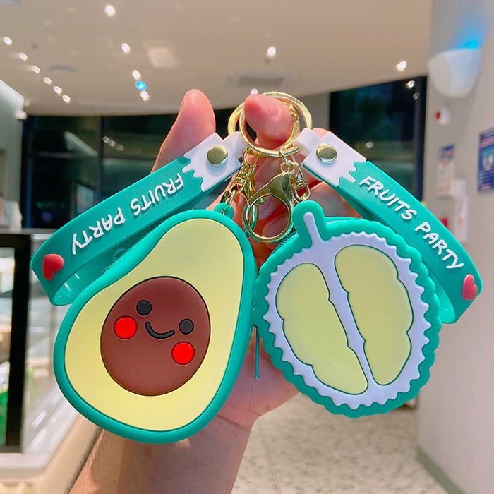 Jewelry WholesaleWholesale Fruit Avocado Silicone Coin Purse Keychain JDC-KC-YDao015 Keychains 逸道 %variant_option1% %variant_option2% %variant_option3%  Factory Price JoyasDeChina Joyas De China