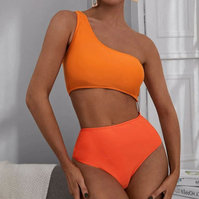 Jewelry WholesaleWholesale One Piece Swimsuit Women High Waist One Shoulder Swimsuit Tight JDC-SW-shunl002 Swimwear 顺来 %variant_option1% %variant_option2% %variant_option3%  Factory Price JoyasDeChina Joyas De China