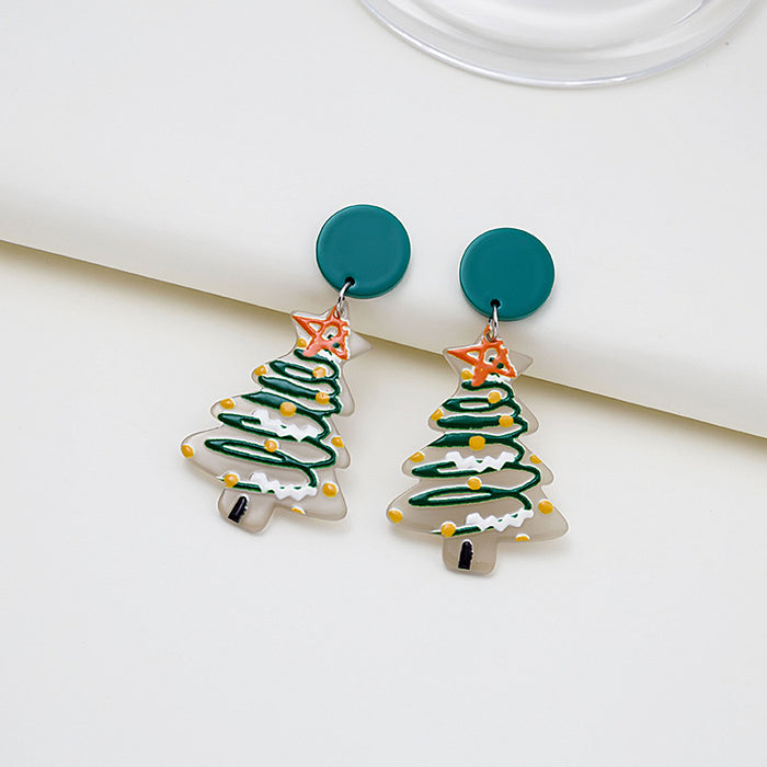 Wholesale Earrings Acrylic Christmas Cute Bells Snowman JDC-ES-MDD070