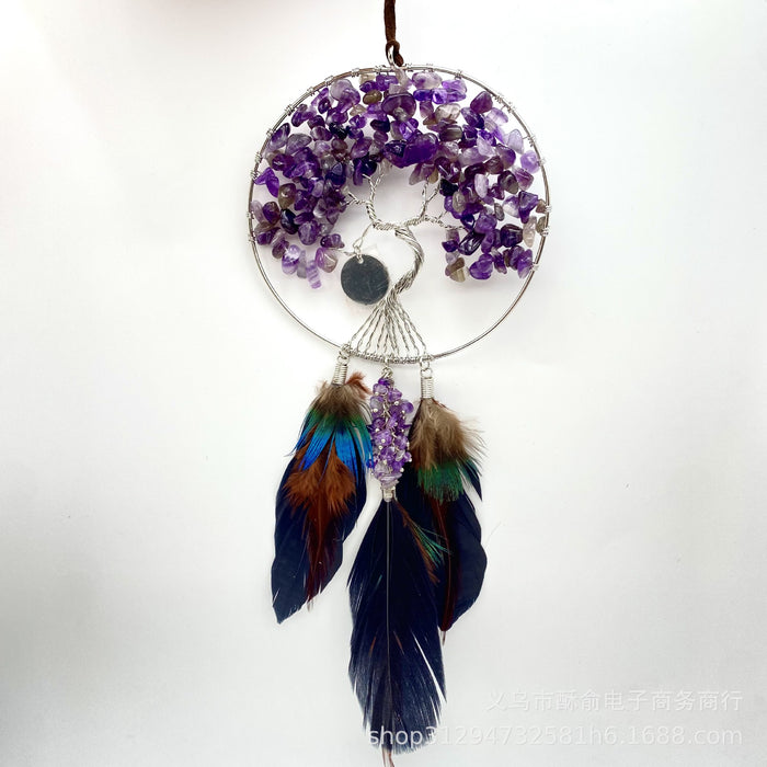 Wholesale Natural Crystal Gravel Tree of Life Dreamcatcher MOQ≥2 JDC-DC-SuYu001