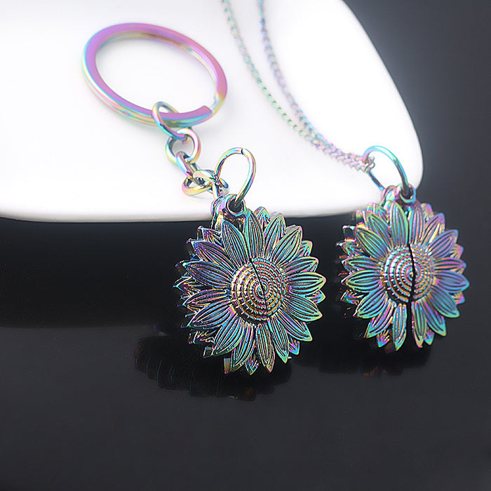 Jewelry WholesaleWholesale Color Gradient Sunflower Necklace JDC-NE-youm003 necklaces 幽梦 %variant_option1% %variant_option2% %variant_option3%  Factory Price JoyasDeChina Joyas De China