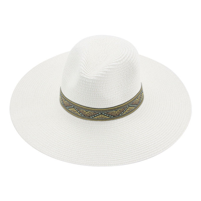 Jewelry WholesaleWholesale Dome Webbing Beach Retro Straw Hat MOQ≥2 JDC-FH-Guanchuan015 Fashionhat 冠川 %variant_option1% %variant_option2% %variant_option3%  Factory Price JoyasDeChina Joyas De China