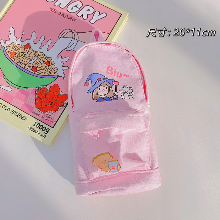 Wholesale Canvas School Bag Shape Pencil Bags MOQ≥2 JDC-PB-Yilan001