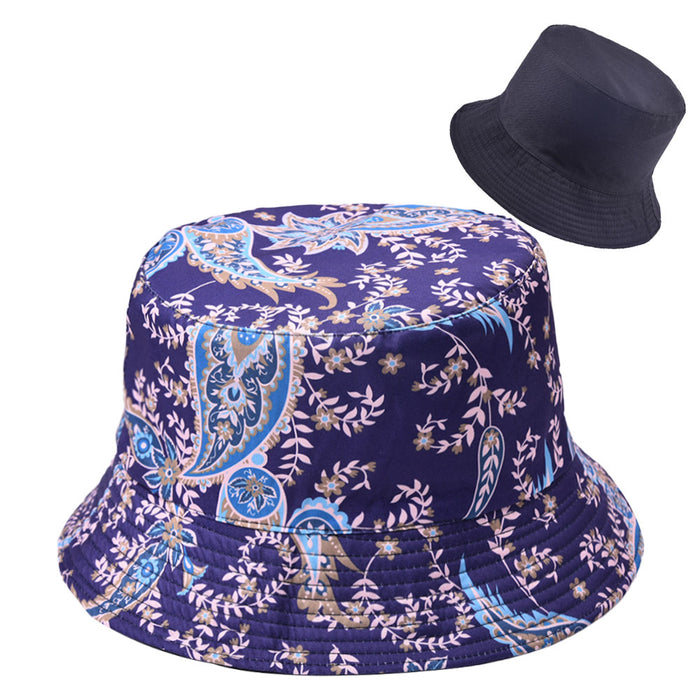 Wholesale Vintage Print Bucket Hat Reversible Sunshade MOQ≥2 JDC-FH-WenR019