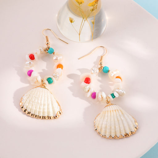 Jewelry WholesaleWholesale Natural Pearl Shell Earrings Ethnic Style JDC-ES- zhongyi005 Earrings 钟意 %variant_option1% %variant_option2% %variant_option3%  Factory Price JoyasDeChina Joyas De China