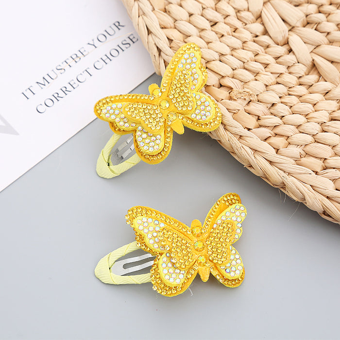 Wholesale Hair Clips Felt Rhinestone Butterfly Kids JDC-HC-WangY001