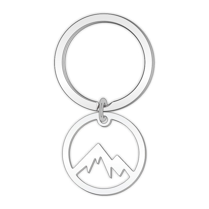 Wholesale Hollow Snow Mountain Valley Stainless Steel Keychain MOQ≥2 JDC-KC-JZhi004