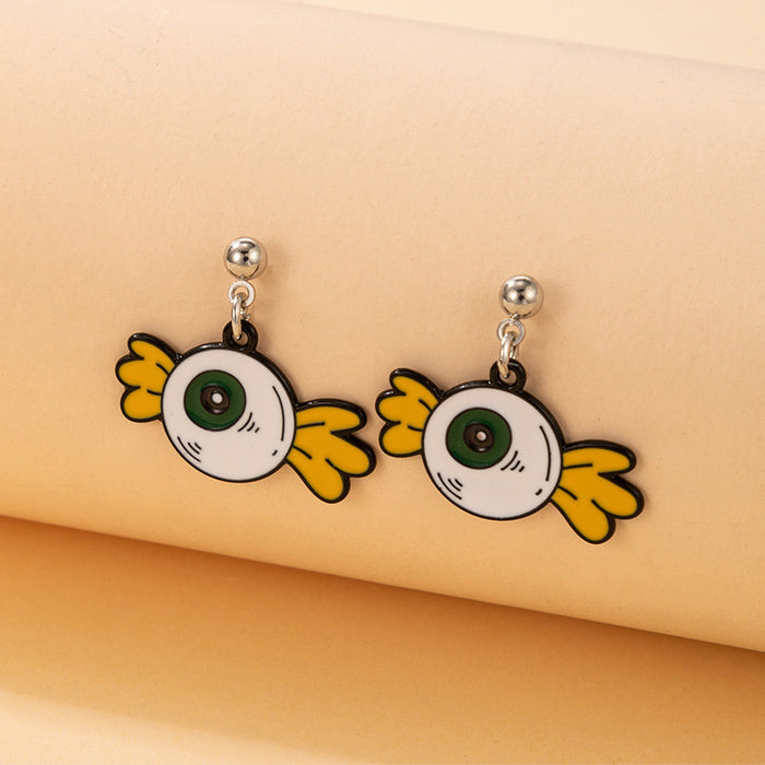 Wholesale Earring Alloy Halloween Cartoon Pumpkin Ghost Stud Earrings JDC-ES-MOM025