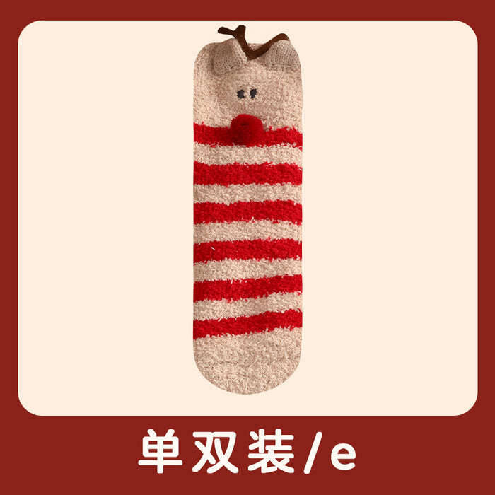 Wholesale Socks Polyester Christmas Gifts Coral Fleece Socks MOQ≥2 JDC-SK-JiaF009